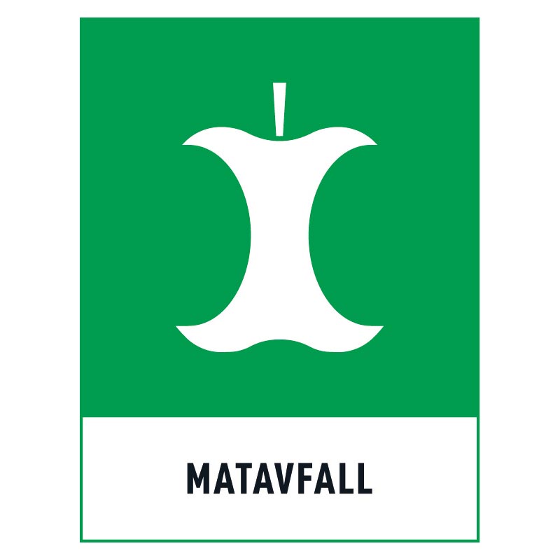 Matavfall-skylt Matavfall skylt
