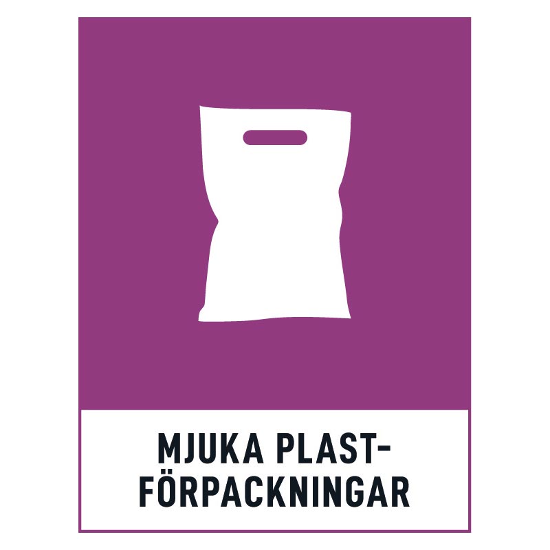Mjuka-plastforpackningar-skylt Mjuka plastförpackningar skylt