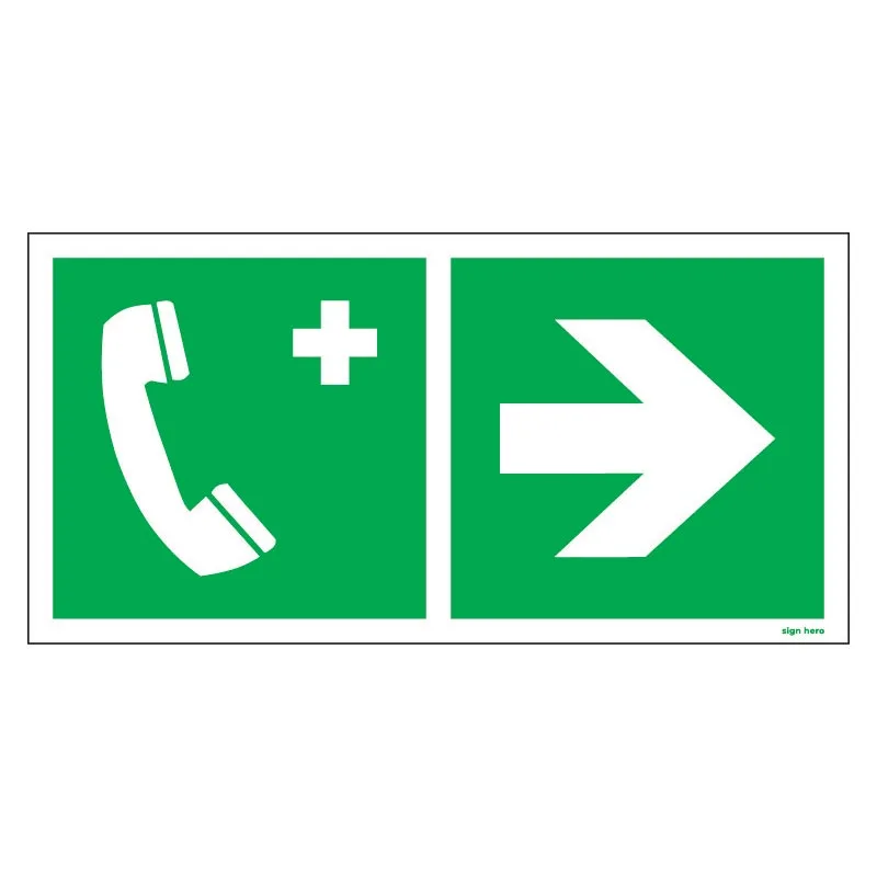 Nödtelefon höger skylt