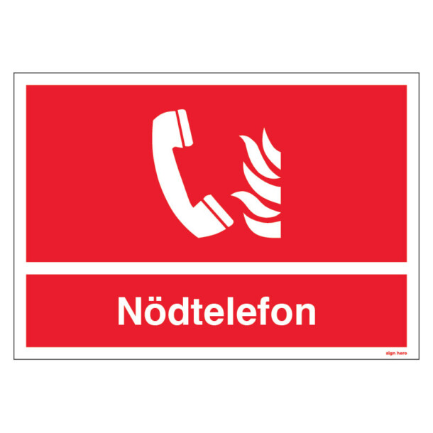 Nödtelefon brandskylt