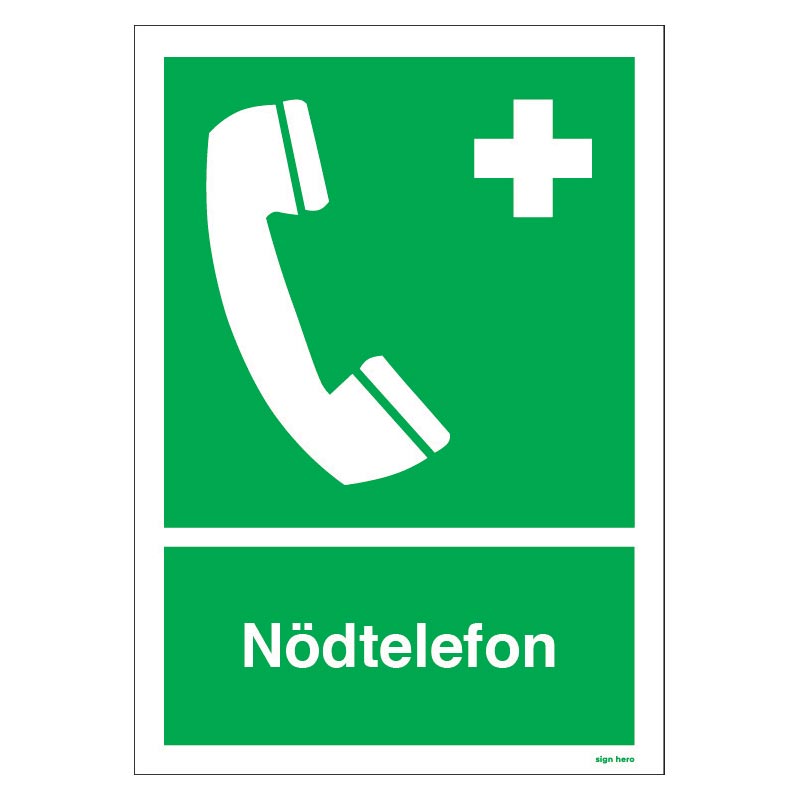 Nödtelefon ISO skylt