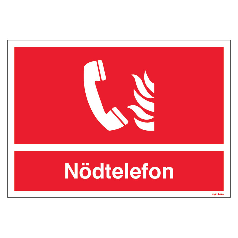 Nödtelefon brandskylt