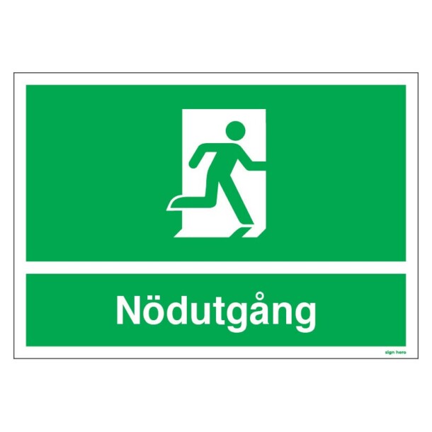 Nödutgång skylt