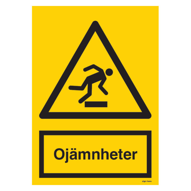 Ojämnheter skylt