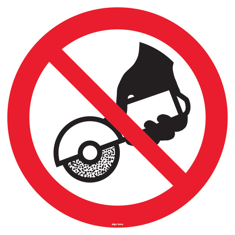 P034 P034 Handhållna slipmaskiner får ej användas skylt