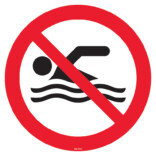 P049 Förbjudet att simma skylt