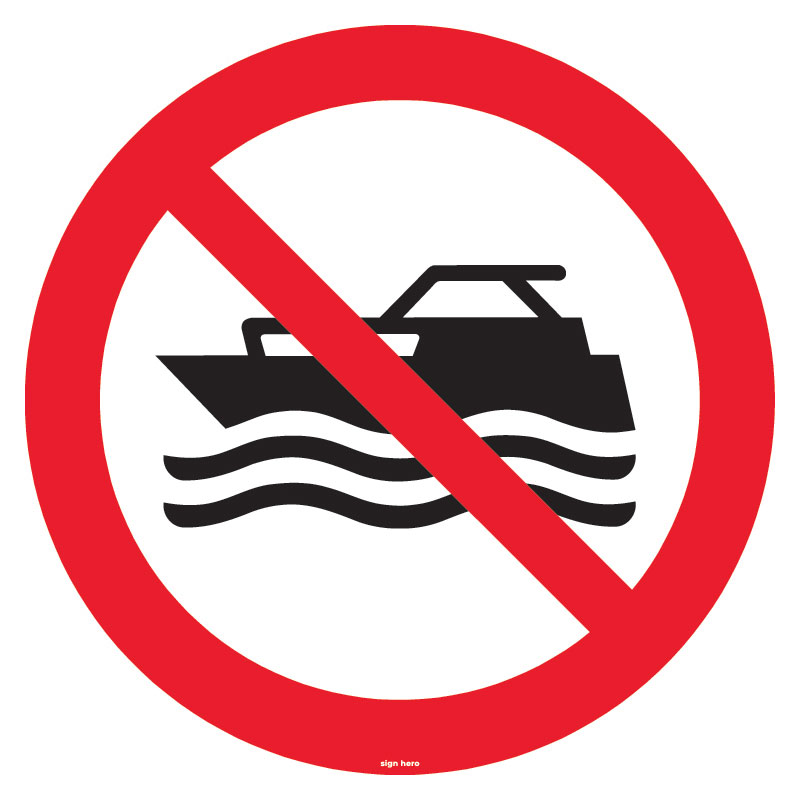 P056 P056 Motorbåtar förbjudet skylt