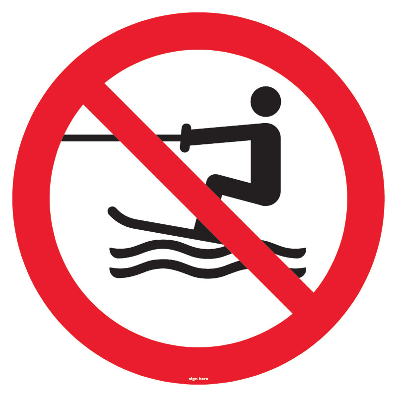P058 P058 Vattenskidor förbjudet skylt