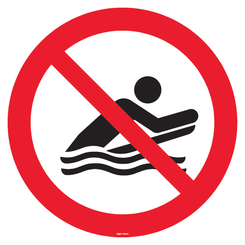 P063 P063 Bodyboarding förbjudet skylt
