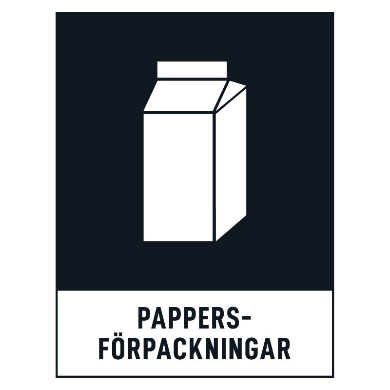 Pappersforpackningar-skylt Pappersförpackningar skylt