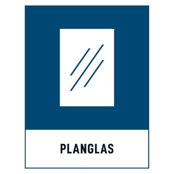 Planglas skylt