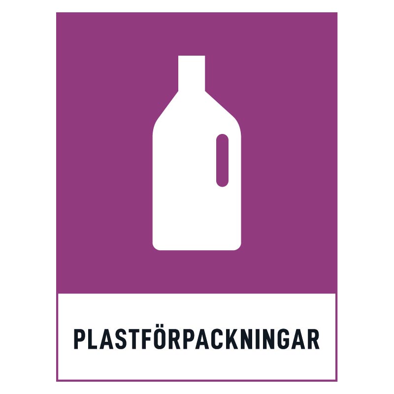 Plastforpackningar-skylt Plastförpackningar skylt