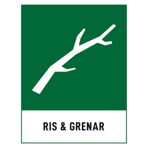 Ris och grenar skylt