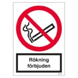 Rökning förbjuden skylt