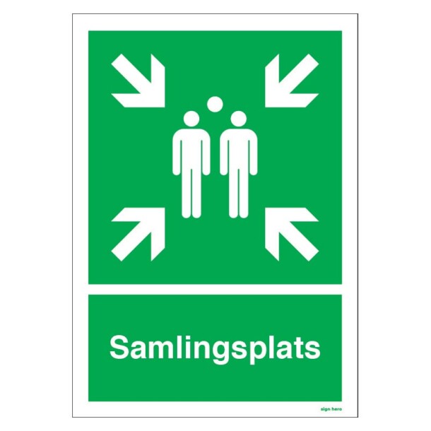 Samlingsplats skylt