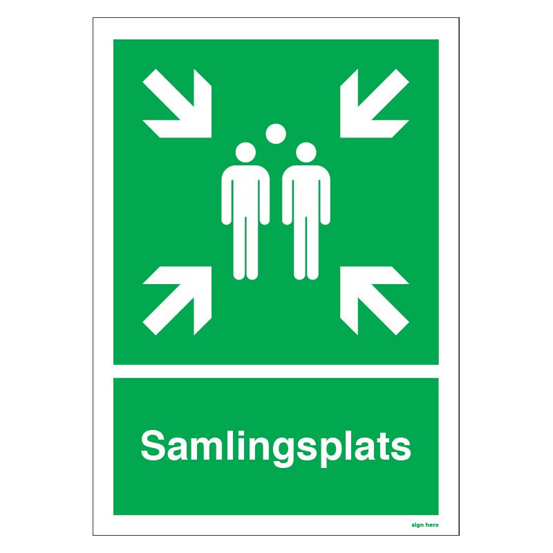 Samlingsplats skylt