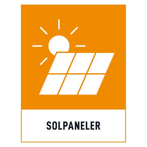 Solpaneler skylt