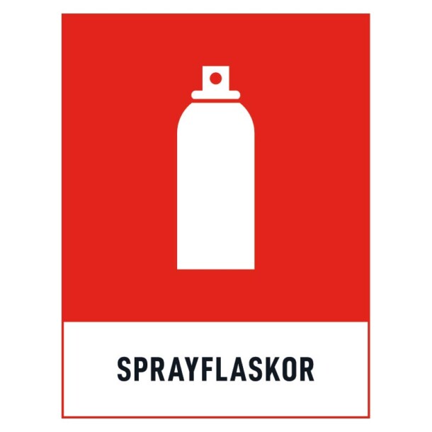 Sprayflaskor skylt