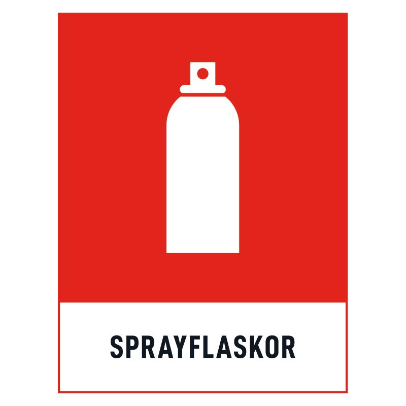 Sprayflaskor skylt