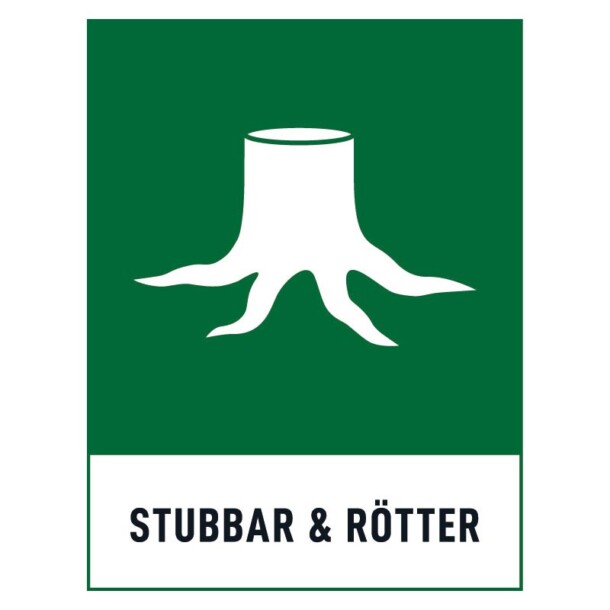 Stubbar och rötter skylt