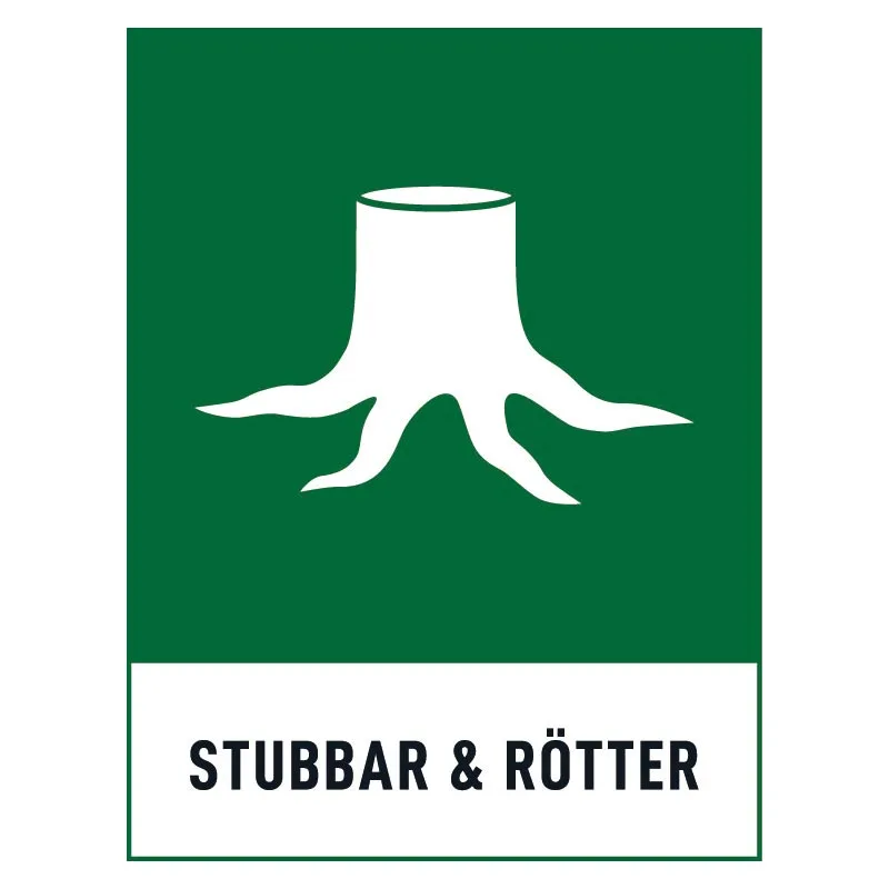 Stubbar-och-rotter-skylt Stubbar och rötter skylt