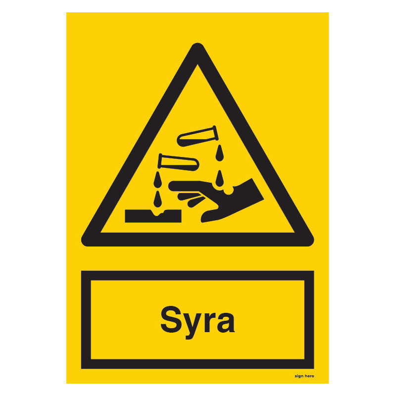 Syra-skylt Syra skylt