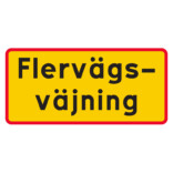 T13 Flervägsväjning skylt