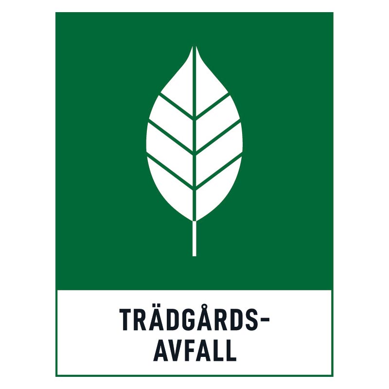 Trädgårdsavfall skylt