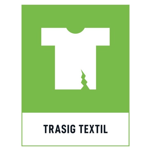 Trasig textil skylt