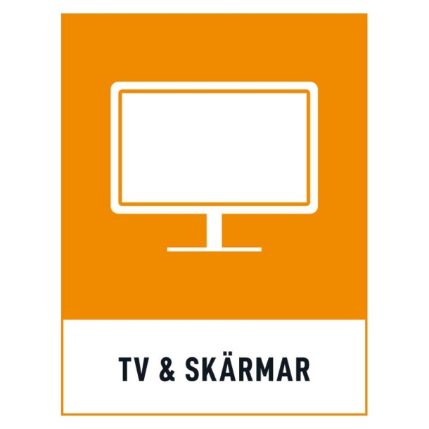 TV och skärmar skylt