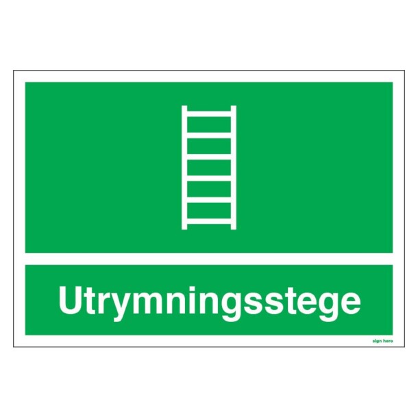 Utrymningsstege skylt