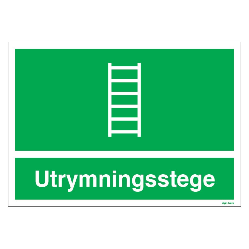 Utrymningsstege skylt