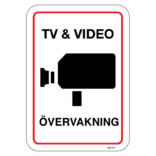 TV- och videoövervakning skylt