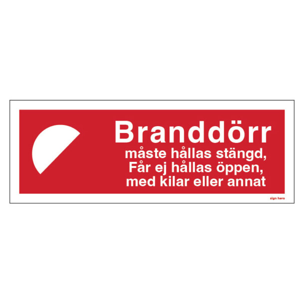 Branddörr måste hållas stängd