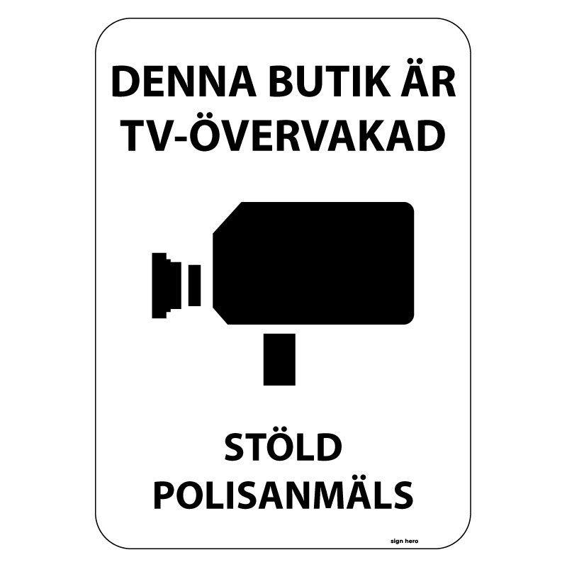 Denna butik är videoövervakad skylt