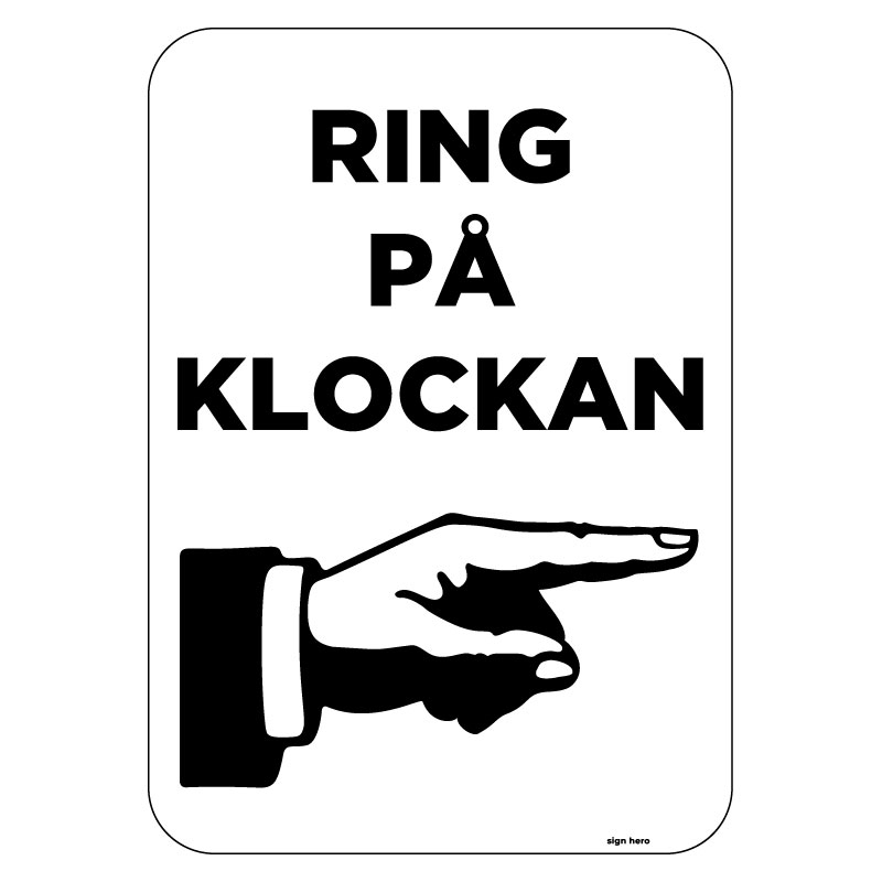 Ring på klockan - Byggnadsskylt