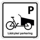 Cykelparkering - Lådcykel parkeringsskylt