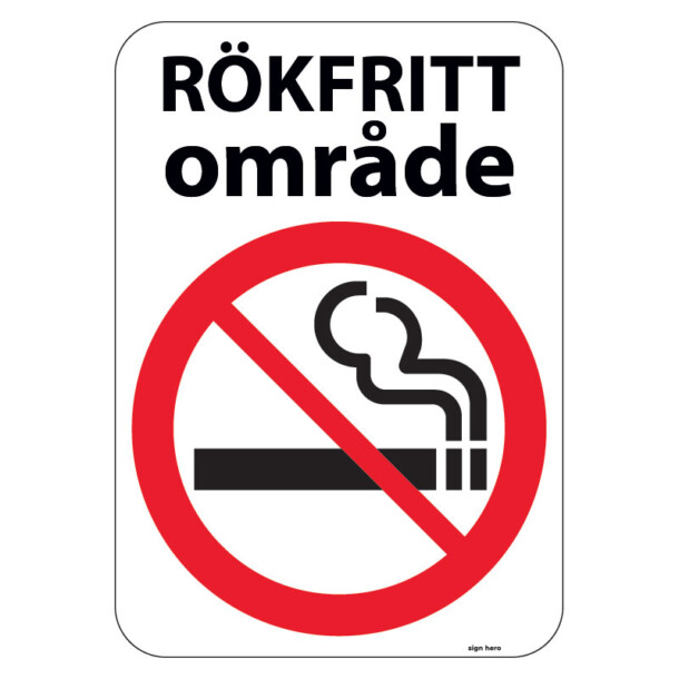 Rökfritt område skylt