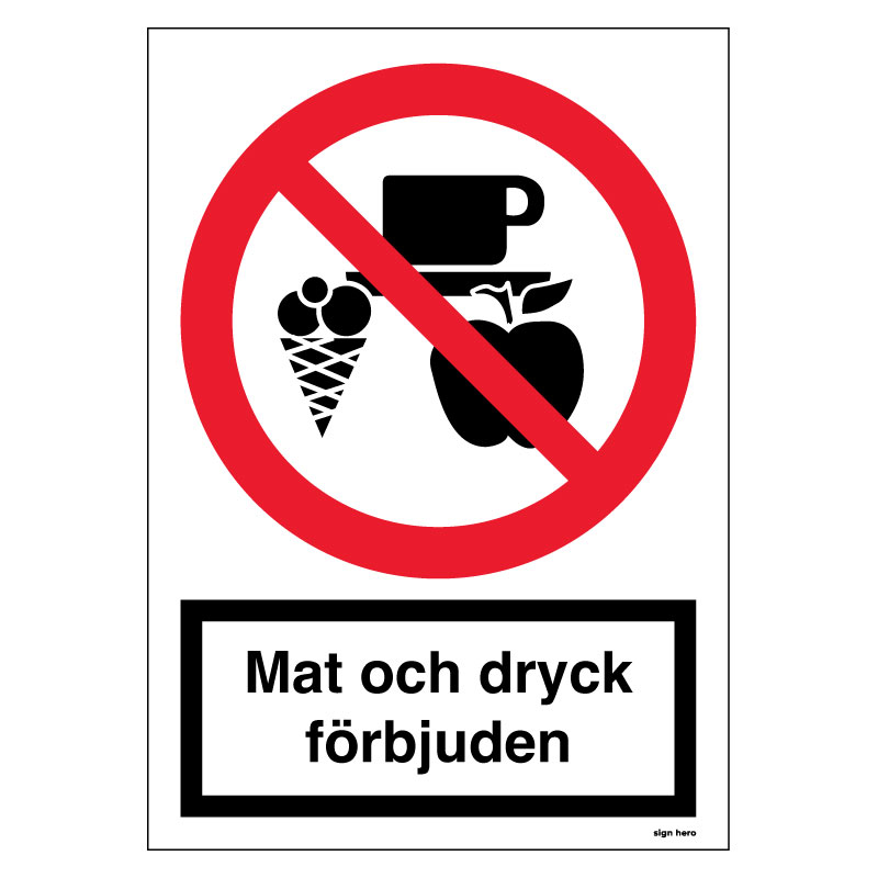 Mat och dryck förbjuden skylt