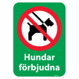 Hundar förbjudna förbudsskylt