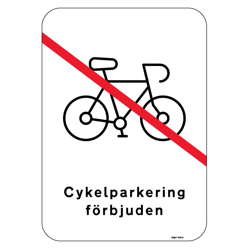 Cykelparkering förbjuden skylt