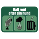 Håll rent efter din hund hundskylt