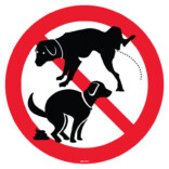 Hundbajs och kiss förbjudet skylt