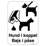 Håll hunden i koppel - Keep dog in a leash hundeskylt