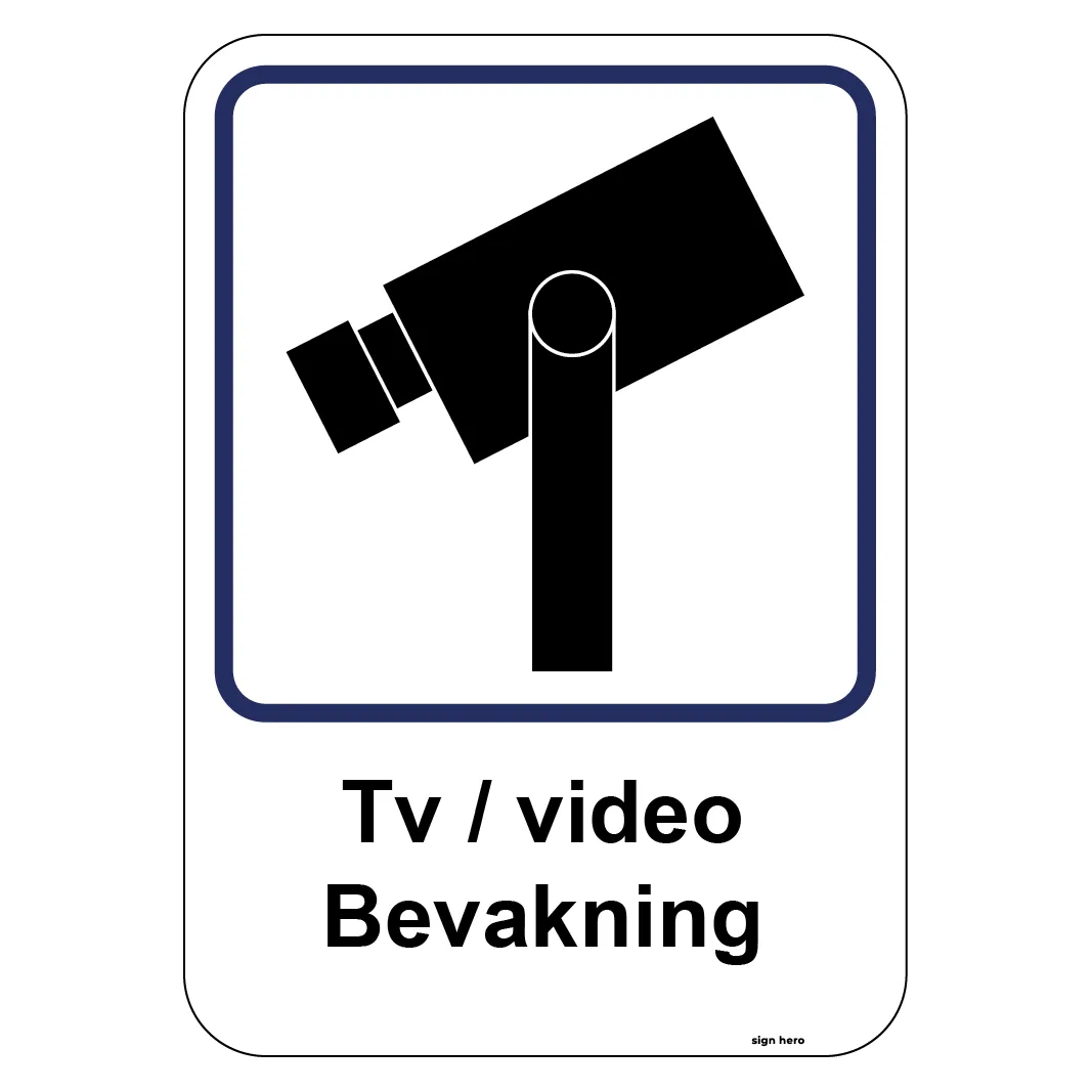 ov02 Tv:video bevakning skylt
