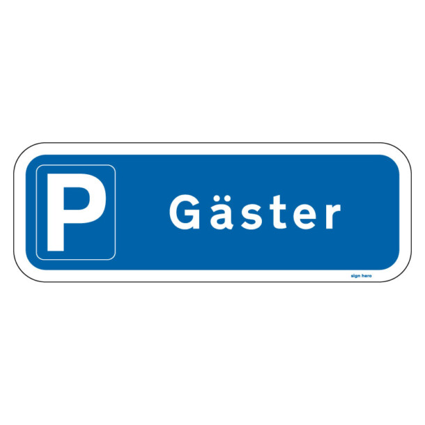 Gäster parkering skylt