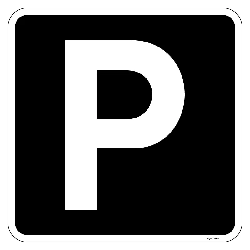 pa171-E33,1-svart-Parkeringsskylt Svart parkeringsskylt