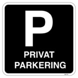 P privat parkering parkeringsskylt