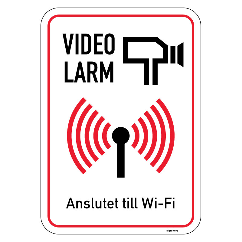 Video larm - Anslutet till Wi-Fi skylt