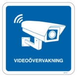 Videoövervakning piktogram blå skylt